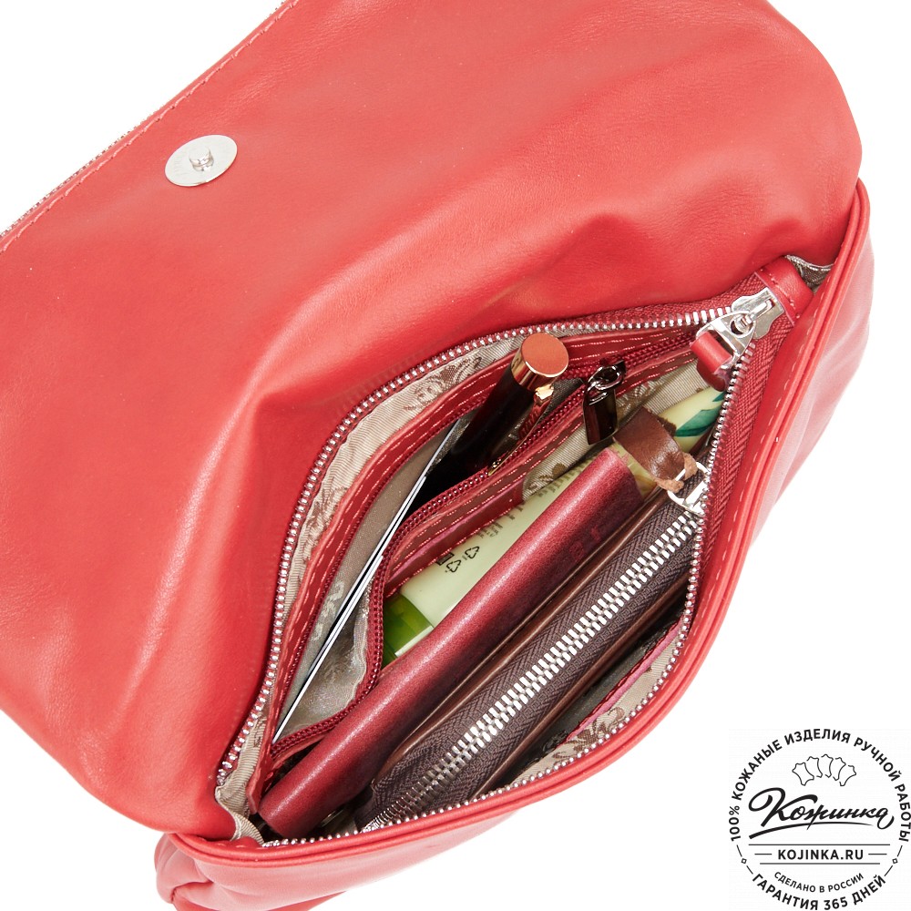 Кожаный клатч "Молли" (красный)